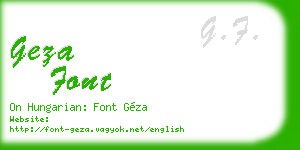 geza font business card