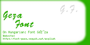 geza font business card